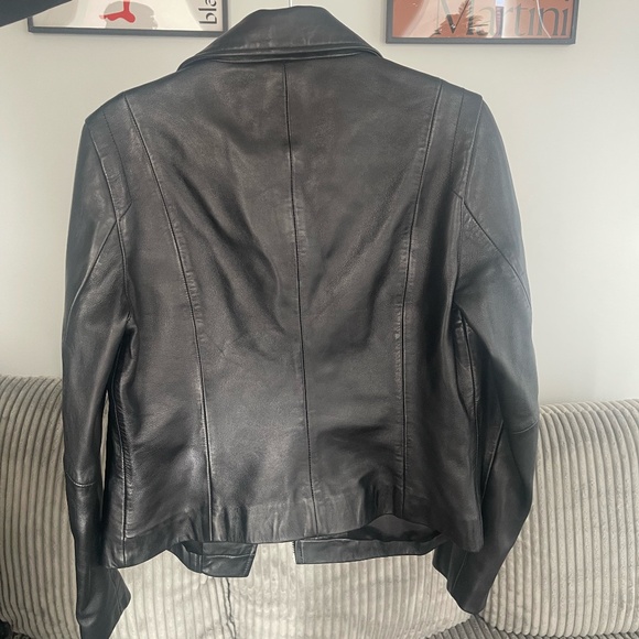 Washed Leather Biker Jacket - Picture 3 of 6